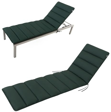 HAVE A SEAT Living - Auflage Gartenliege Flair | 200x60 cm - Weiche Universal Sonnenliege Auflage Dünn - Komfortabel, Wetterfest, Waschbar bis 95° C - Made in Germany (200x60 cm, Moosgrün)