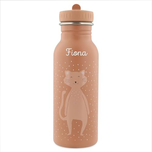 wunderwunsch Trinkflasche TRIXIE, Baby, Edelstahl Trinklernflasche, Kinder | Flasche Baby Kleinkind, mit Namen und Strohhalm, Water Bottle Kind, Kindergarten, Krippe, Kita
