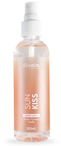 Blumig-fruchtiges, erfrischendes & sommerliches Körperspray 100ml mit Kokos & Vanille, Unisex | Sun Kiss Body Mist | divain.Parfums