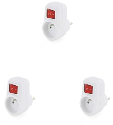 CHACON Prise Easy Switch on/Off 16A 3500W Blanc (Lot de 3)