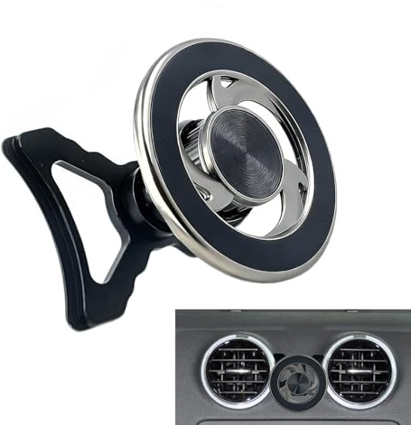 SEYUGOPTI Magnet Handyhalterung Auto für Audi A3 8P 2004-2013, Aluminiumlegierung KFZ Lüftungsschlitze Handyhalterung mit 360°Drehbarer für Magsafe für iPhone 17 16 15 14 und GPS