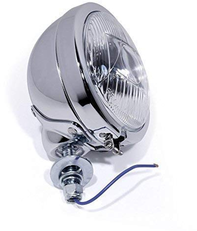 Ersatz Motorrad 4,5 Zoll Zusatzscheinwerfer chrom Riffelglas Scheinwerfer 11,5cm TÜV H3