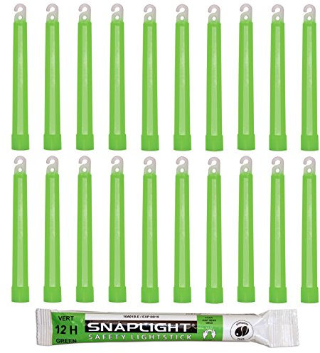 Cyalume SnapLight Grün KnickLichter Glow Sticks – 15cm 6 Inch Industrial Grade Leuchtstab, Ultra helle Light Sticks mit Leuchtdauer 12 Stunden (20-er Pack)