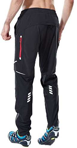 Echinodon Herren Fahrradhose Lang Sommer Frühling Herbst MTB Hose Elastisch Wasserabweisend Schnelltrockend Outdoorhose (XXL, Schwarz)
