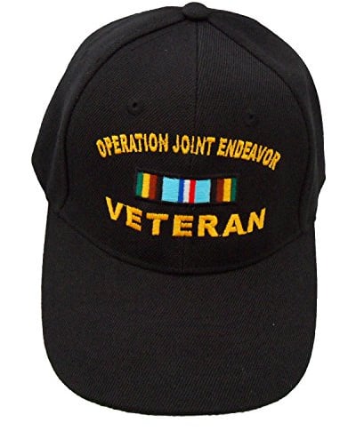 Windcatcher Veteran Baseball Cap, Operation Joint Endeavor (Bosnien) Veteranenband, Schwarz, Einheitsgröße