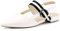 Allegra K Women's Pointed Toe Slingback Flat Court Shoes Beige 5 UK/Label Size 7 US