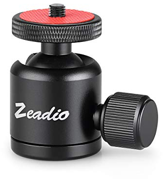 Zeadio Tripod Mini Ball Head, Metal Mount Adapter for Cameras, DSLR, Monopod, Slider, Tripod, Selfie Stick etc