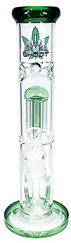 GHODT Bong Percolator Eisfach 30cm 5mm Glas Grün Glasbong 18.8- inklusive Sieb - Für den Gebrauch von Kräuter- und Tabakwaren