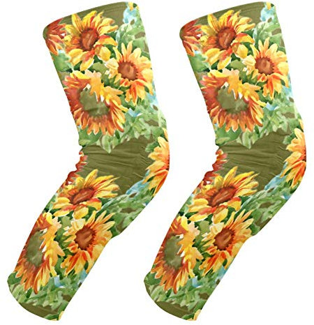 EZIOLY - Ginocchiere estive con girasoli gialli, per pallacanestivi, pallavolo, pallavolo, a nido d'ape, ginocchiera imbottita, per uomo e donna