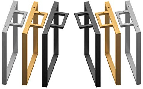 Refue Pieds de Table en métal, Pieds de Table à Manger, Pied de Support de Bureau, Lot de 2, Largeur 40-80 cm, Hauteur 70 cm, Noir/Or/Argent