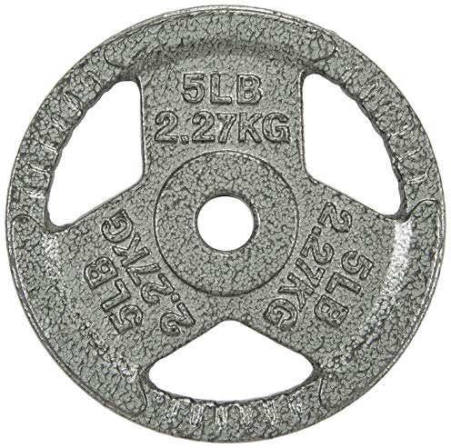 Fitvids Hantelscheibe aus Gusseisen für Krafttraining und Gewichtheben, 2,3 kg (1 Zoll) Zentrum, 2,3 kg (einzeln)