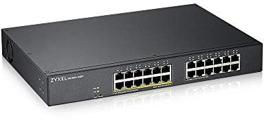 Zyxel 24-Port Gigabit PoE Switch | Smart managed | Rackmontage | 12 PoE+-Ports mit einem Budget von 130 Watt | VLAN, IGMP, QoS [GS1900-24EP]