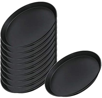 10er SET ZENKER Backblech rund, 30 cm mit Antihaftbeschichtung/Serie Black Metallic/Pizzablech/Ofenblech