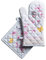 Maison d' Hermine Blossoms in Spring Ensemble de Gants de Cuisine 100% Coton (19cm x 33cm) et manique (20cm x 20cm) pour Barbecue, Cuisson, Micro-Ondes, Printemps/été, fête mères