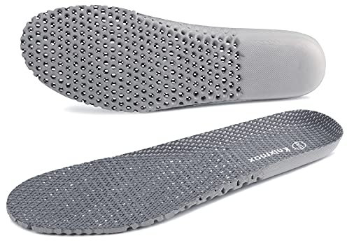 Knixmax Sommer Einlegesohlen - Ausgehöhltes Design - Atmungsaktiv Schuheinlagen Kühlen Leichte Einlagen gegen Schweißfüße Ideal für Sneaker, Sandalen, Laufschuhe - Grau Gr.44