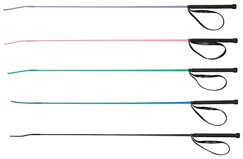 NETPROSHOP Dressurgerte 100 cm geflochten in bunten Farben mit schwarzem Griff, Groesse:100 cm, Farbe:Schwarz