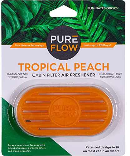 PUREFLOW Air Purifier with Cabin Filter and Odor Eliminator - Tropical Peach Scent (1 Pack)