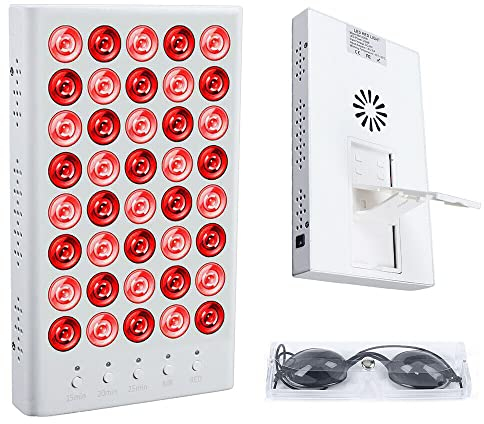 SHZICMY LED Infrarot Lampe IR Lampe Lichttherapie Doppelmodus Schaltmodus Timing-Funktion mit Halterung 40 Stück 5 W Therapielampe für Schönheitszentrum/Familie/Klinik