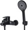 SHANFO Grifo de Bañera Negro, Baño Ducha Mezclador con 3 Funciones Ducha de Mano, Grifos Ducha Montado en La Pared 2Y3OK