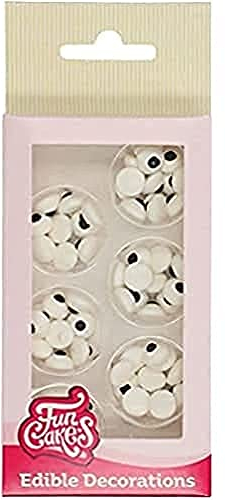 FunCakes Candy Eyeballs: Gebrauchsfertig für Cake Dekoration, Perfekt für gruselige Halloween oder Monster Cupcakes, Muffins und mehr, Glutenfrei zertifiziert, Set/64