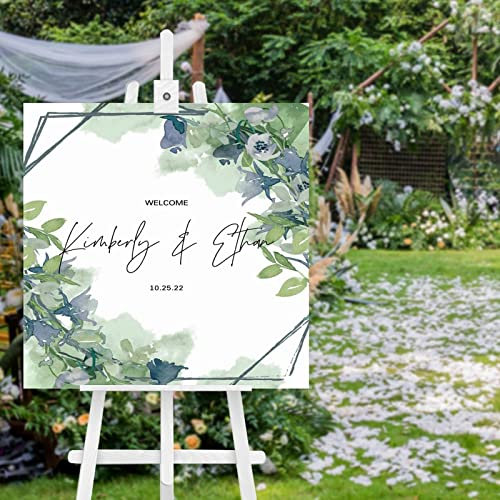Cartello di benvenuto in legno, personalizzato, per matrimonio, matrimonio, matrimonio, matrimonio, cerimonia botanica, 50 x 50 cm
