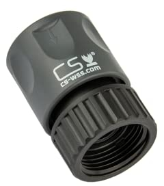 CS Schnellverbinder 1/2 Zoll für die Gartenbewässerung mit CS Perlschlauch/Gartenschlauch/Schwitzschlauch/Bewässerungsschlauch (Schnellschlauchstück mit Innengewinde, Grau/Schwarz)