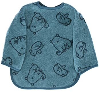 Sterntaler Baby Unisex Baby Lätzchen Ärmellätzchen Eisbär Elia Allover GOTS - Baby Lätzchen, Spucktuch Baby - dunkeltürkis