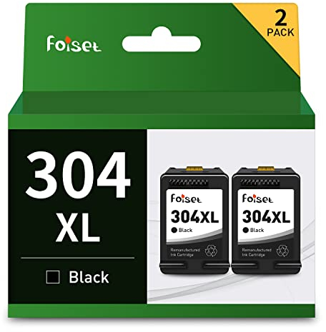 Foiset 2 Schwarz HP 304 Druckerpatronen für Druckerpatronen 304 XL Schwarz Druckertinte für HP 304XL HP Envy 5000 5030 5010 5020 5032 5020 für HP Deskjet 3750 2630 2620 2622 3720 3730 3760 3762