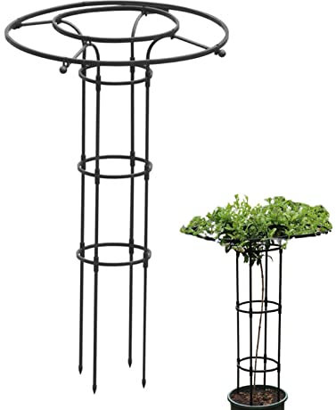 Vertical Metal Garden Trellis - High Umbrella Metal Stand - Climbing Plant Support Garden Trellis for Vines Tomatoes Peas and Other Live Plants