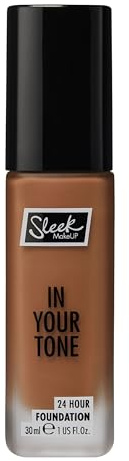 Sleek MakeUP In Your Tone 24 Hour Foundation, Medium Buildable Coverage in 30 Shades, Semi-Matte Flawless Finish, 10N, 30ml
