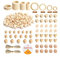 UMILKI Holzringe Holzperlen Set,307Pcs Natürliche Runde/Achteckig/Buchstaben/Herz Makramee Holzperlen, 4 Größen Holzringe zum Basteln, Holzkugeln mit Loch für DIY Schmuck Herstellung Bastelnprojekte