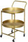 Artiz Runder Goldener Barwagen Mit 4 Rädern, 2-stufiger Deluxe-Tabletttrolley Multifunktionales Metall Kleiner Kantentisch Für Küchen Wohnzimmer Hotel Wein/Tee -Servierwagen