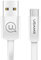 P4Y US-SJ200 Cable plano USB-C para transferencia de datos y carga Material: TPE/PVC/Cobre carga rápida 2A Chip inteligente 1,2m Blanco.