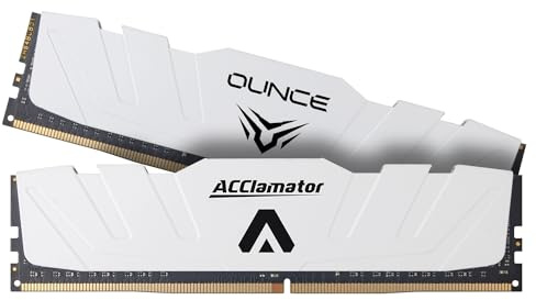 DDR5 RAM 32GB (16GB×2) 6000MHz (PC5-48000) CL40 1.35V (XMP3.0/Expo) Desktop (DIMM) Computer Memory with Heatsink White Acclamator