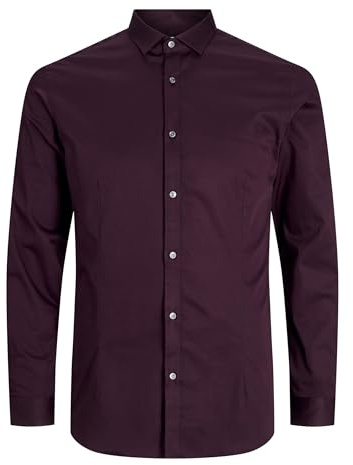 JACK & JONES Jjprparma-Maglietta L/S Noos Camicia a Maniche Lunghe, Winetasting/Fit: Super Sottile, M Uomo