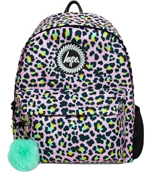 hype Rucksack für Schule, Uni, Freizeit, Arbeit, Wandern, für Kinder, Jungen, Mädchen, Teenager, Männer und Frauen, Multi Disco Leopard, Einheitsgröße, Casual