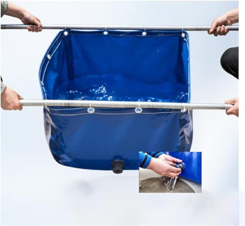 Pool oberirdischer Segeltuch-Fischteich, tragbarer Wasserspeicher, faltbarer Fischteich-Reservoir, Aquakultur, Pool, Fischpool für die Zucht von Koi für Garten, Wasserspeicher (Größe: 2 x 1,5 x 0,5 m)