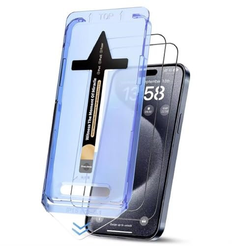 Protectorking 5x 9H Panzerglas für iPhone 15 Pro Max 3D KLAR Staubfreie Installation echtes Tempered Glass Panzerhartglas Schutzglas Displayschutz Schutzfolie