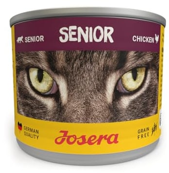 JOSERA Nassfutter Senior (6 x 200 g) | Senior | Premium Katzenfutter nass für ältere Katzen | Huhn | getreidefrei | mit wertvollen Antioxidantien | Anti-Haarballen | Alleinfutter | 6er Pack