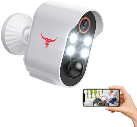 SHARKPOP Security Camera Wi-Fi wireless Cam with AI Human Detection, Two-Way Audio, Colour Night Vision, and Cloud Storage (4-spotlight)