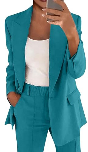 DHYUEN Hosenanzug Damen Festlich Hochzeit Elegant Anzug 2 Teilige Freizeitanzug Set Einfrabige Slimfit Zweiteilig Hosenanzüge Rever Business Sportlich Büro Outfit Anzugjacke Und Hose Festlich Hochzeit