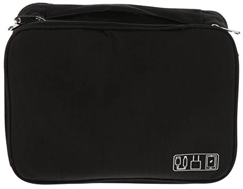 OSALADI 1 STK Aufbewahrungstasche USB-Kabel Kamera Gepolsterte Minidisc-Player Und - Ladekabel-Organizer- Gadget-Organizer- DSL-Kabel 300d Kationisch Black