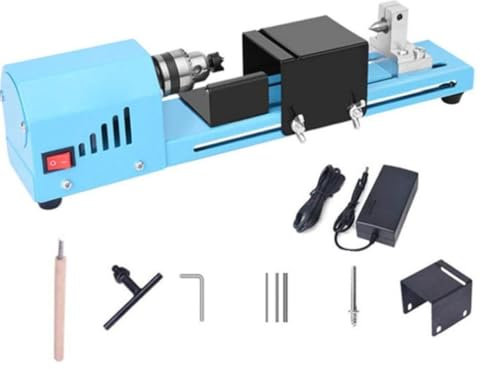 ZXLLAFT Metalldrehmaschinen Mini Drehmaschine Metall Tischdrehmaschine Metall Kleine Drehbank für Metall Tischdrehbank Mini Drechselmaschine Drechselbank 150W