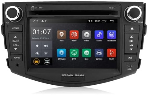 Wivplex Radio de Coche de 7'' y 2 DIN for Toyota, Rav 4, for RAV4, 2006-2012, Android 10, Reproductor Multimedia, navegación GPS, DVD, Audio estéreo, RDS Reproductor Multimedia de Radio