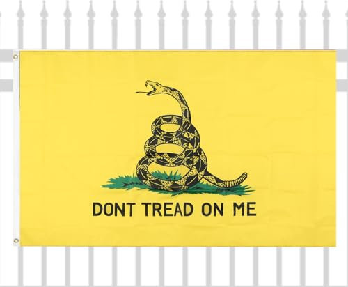 Bandera Don't Snack Me, pancarta para interiores y exteriores, bandera de serpiente de cascabel de doble cara, bandera libertaria Gadsden, banderas de fiesta de té, pancarta de 35 x 59 pulgadas,