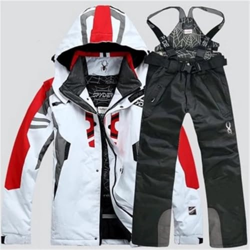 GXQFF Herren-Skianzug, Skijacke Und Hose, Skisport Dick 2-teiliger Schneeanzug, Lässig Im Freien Wind- Für Outdoor-Schnee-Skijacke Und Hosen-Set-A||XL