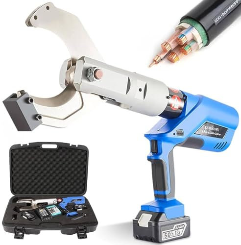 GYQSSD Hydraulischer Kabelschneider, Drahtschneider, 120 Kn/160 Kn Elektrischer Ratschenkabelschneider Mit LED-Anzeige/Akku, Drahtschneidewerkzeug Für Al- Und Gepanzerte Cu/Al-Kabel,120C