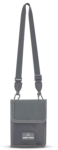 Johnny Urban Brusttasche Herren & Damen Grau - Troy - Brustbeutel zum Umhängen - Reisegeldbeutel mit vielen Kartenfächern - Tasche für Reisepass & Dokumente