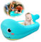 Bañera inflable para bebé en ballena con soporte de espalda y diseño animal, espaciosa, portátil y plegable para recién nacidos, piscina ligera a prueba de fugas para viajes y uso doméstico, azul