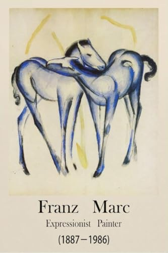 XZSFD NBGEA Berühmte Franz Marc Poster Franz Marc Leinwand Malerei Abstraktes Bild《Die zwei blauen Pferde》Wandkunst Franz Marc Drucke für Wohnkultur 40x60cm ungerahmt